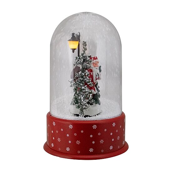 Northlight 12" Snowing Lighted Santa With Street Light Christmas Snow Globe