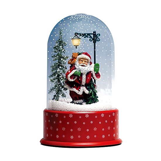 Northlight 12" Snowing Lighted Santa With Street Light Christmas Snow Globe