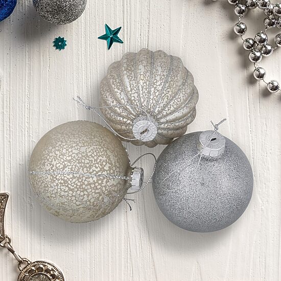 Northlight 3" Finish Glass Ball 9ct Christmas Ornament