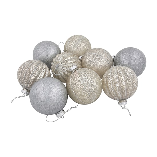 Northlight 3" Finish Glass Ball 9ct Christmas Ornament