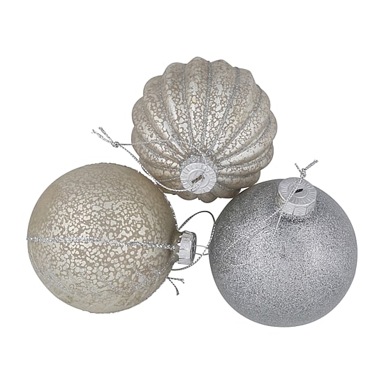 Northlight 3" Finish Glass Ball 9ct Christmas Ornament
