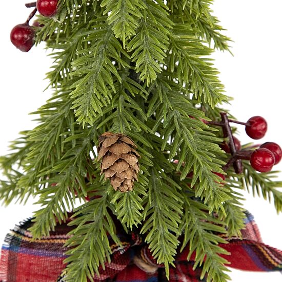 Northlight 9" Mini Downswept Pine Artificial With Pine Cones Pine Christmas Tree