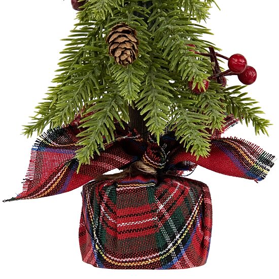 Northlight 9" Mini Downswept Pine Artificial With Pine Cones Pine Christmas Tree