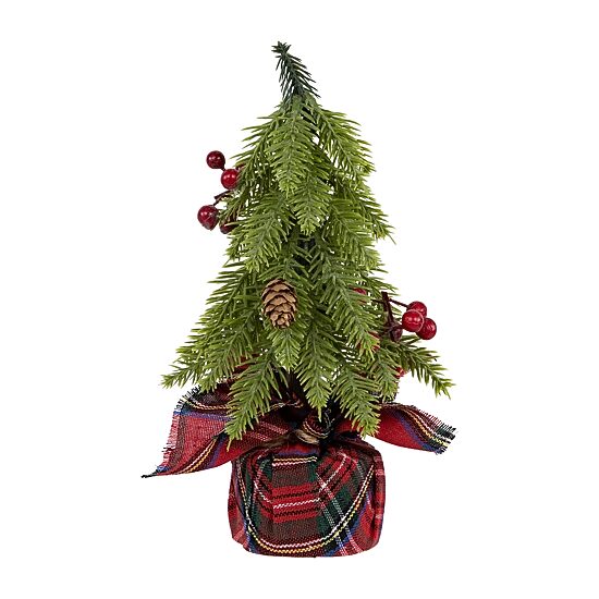 Northlight 9" Mini Downswept Pine Artificial With Pine Cones Pine Christmas Tree