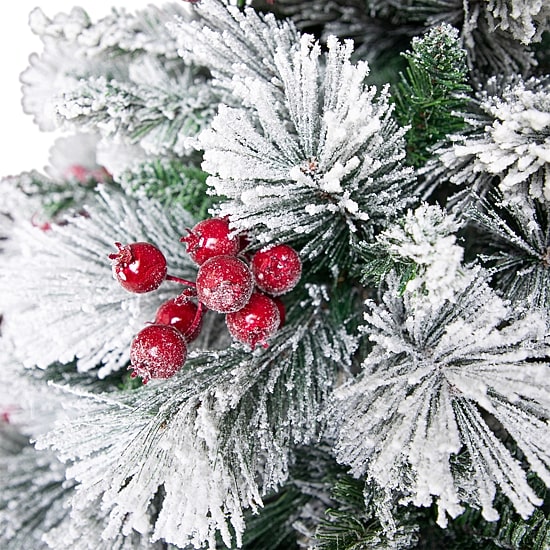 Northlight 7ft Full Flocked Fairfield Fir Artificial 6 1/2 Foot Flocked Pine Christmas Tree