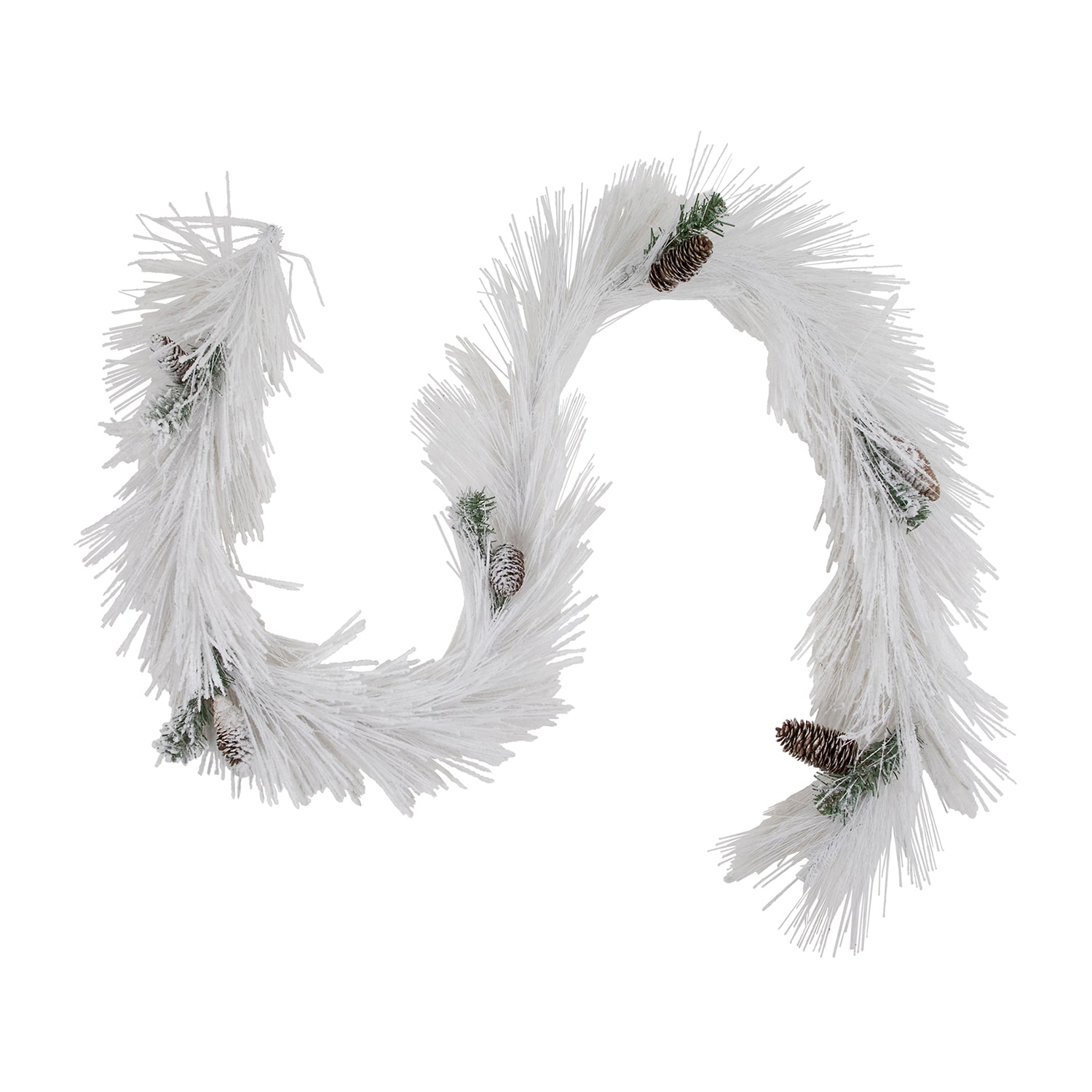 Northlight 6ft Flocked Artificial With Pine Cones Flocked Christmas Indoor Garland