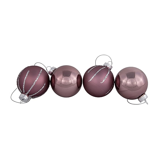 Northlight 2" Shiny And Matte Glass Ball 24ct Christmas Ornament