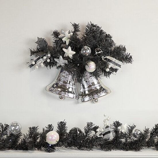 Northlight 9ft Prelit Battery Operated Black Pine Christmas Indoor Garland