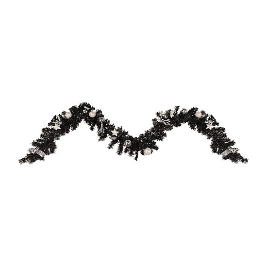 Northlight 9ft Prelit Battery Operated Black Pine Christmas Indoor Garland
