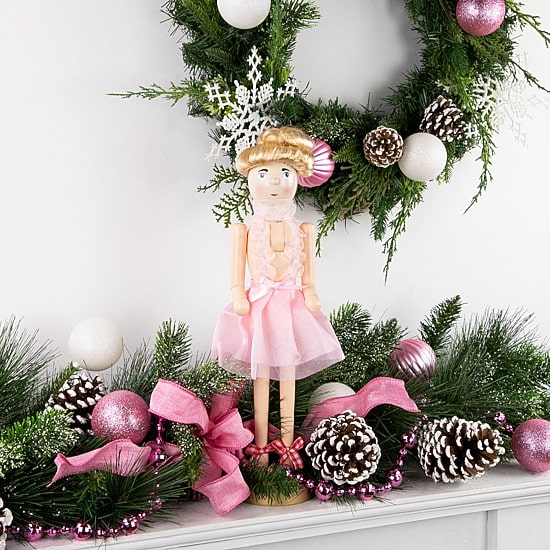 Northlight 16" Tutu Blonde Wooden Ballerina Wood Christmas Nutcracker
