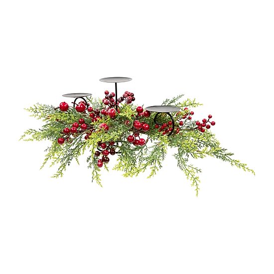 Northlight 36" Apples And Berries Triple Pillar Candle Holder