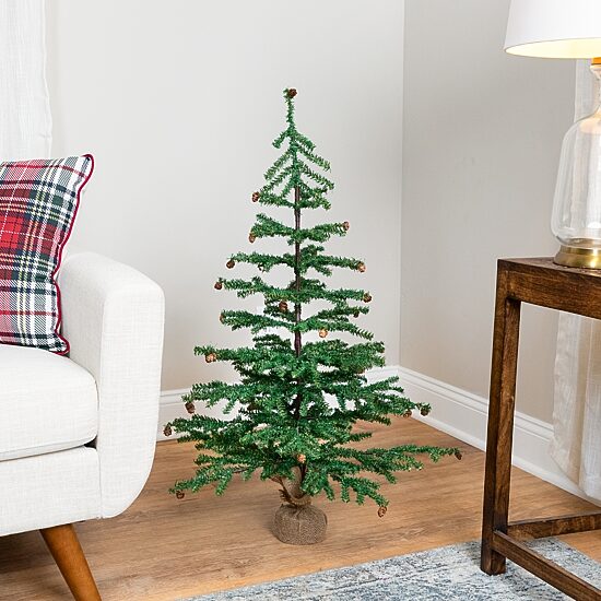 Northlight 3ft Medium Artificial With Mini Pine Cones In Burlap Base 3 Foot Pine Christmas Tree