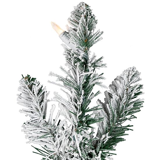 Northlight 4ft Prelit Pencil Flocked Alpine Artificial Clear 4 Foot Flocked Pine Christmas Tree