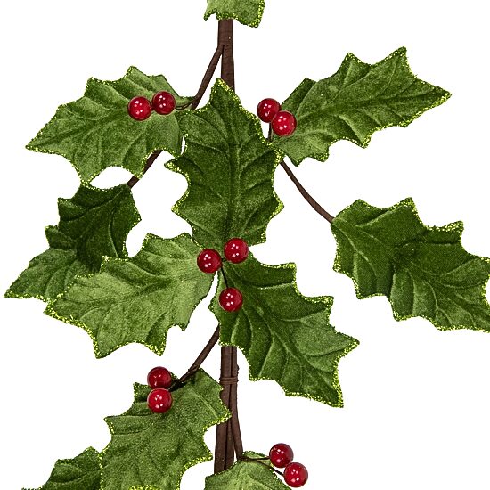 Northlight 4ft Glittered Holly With Berry Christmas Indoor Garland
