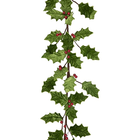 Northlight 4ft Glittered Holly With Berry Christmas Indoor Garland