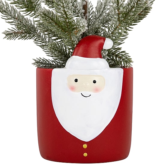 Northlight 15" Mini Frosted Artificial In Santa Pot 1 Foot Christmas Tree