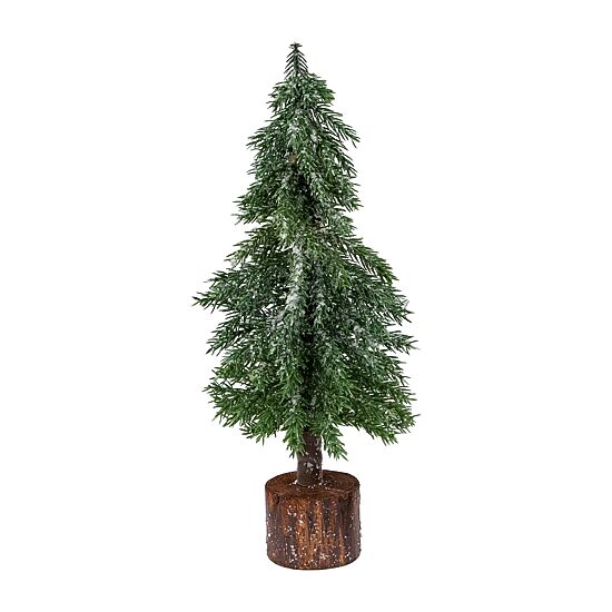 Northlight 14" Frosted Icy Pine With Jute Base 1 Foot Pine Christmas Tree