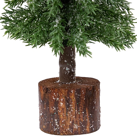 Northlight 14" Frosted Icy Pine With Jute Base 1 Foot Pine Christmas Tree