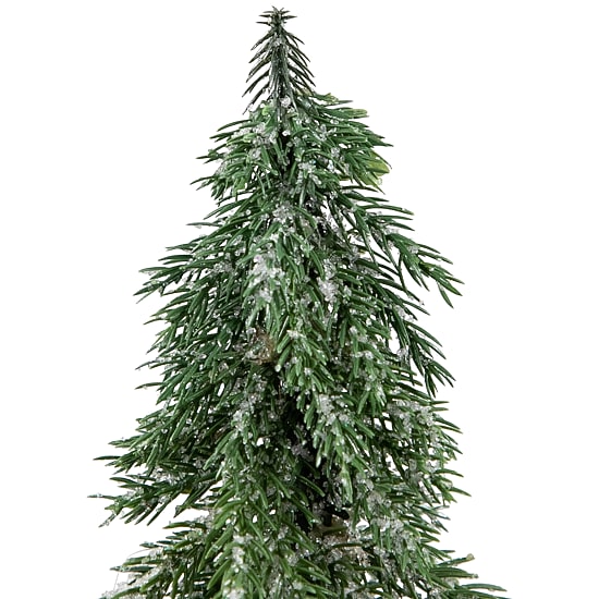 Northlight 14" Frosted Icy Pine With Jute Base 1 Foot Pine Christmas Tree