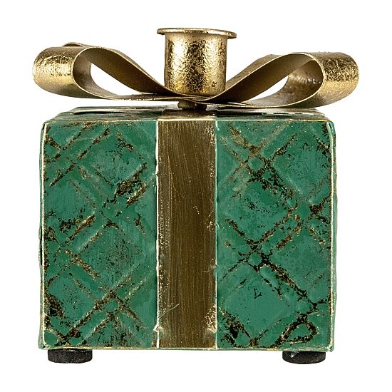 Northlight 5" Metal Gift Box Taper Candle Holder