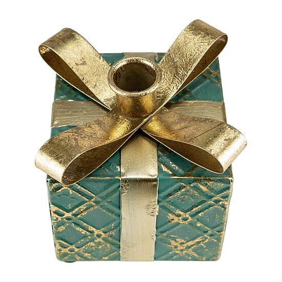 Northlight 5" Metal Gift Box Taper Candle Holder
