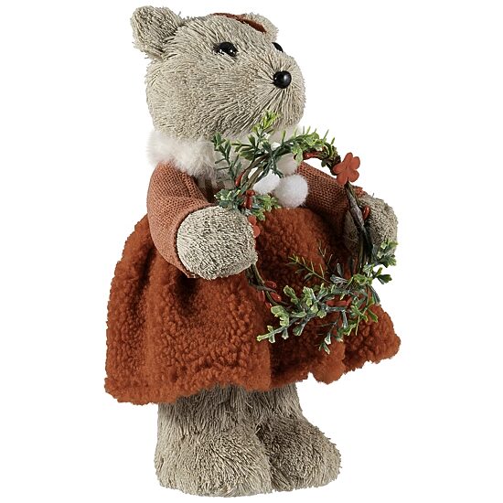 Northlight 10" Woodland Girl Bear Holding Christmas Figurine