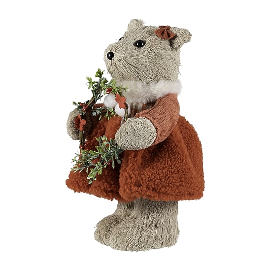 Northlight 10" Woodland Girl Bear Holding Christmas Figurine