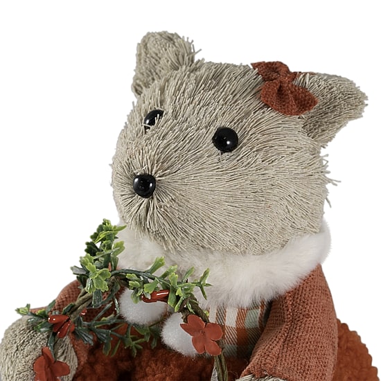 Northlight 10" Woodland Girl Bear Holding Christmas Figurine