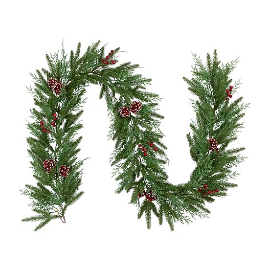 Northlight 7ft Wind River Fir With Glittered Pinecones Artificial Christmas Indoor Garland