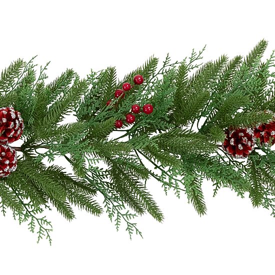 Northlight 7ft Wind River Fir With Glittered Pinecones Artificial Christmas Indoor Garland