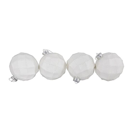 Northlight 4" Glittered Glass Ball 4ct Christmas Ornament