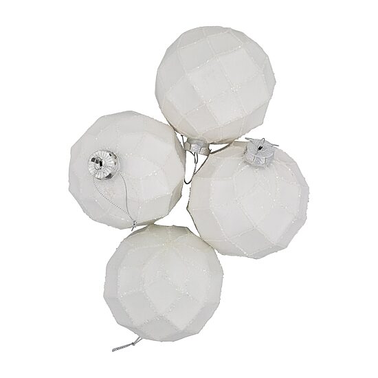Northlight 4" Glittered Glass Ball 4ct Christmas Ornament
