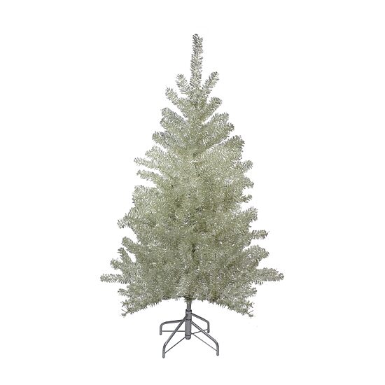 Northlight 5ft Metallic Platinum Tinsel 4 1/2 Foot Christmas Tree