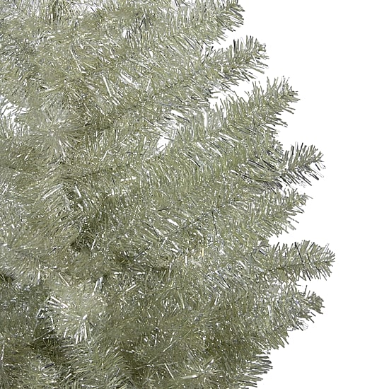 Northlight 5ft Metallic Platinum Tinsel 4 1/2 Foot Christmas Tree