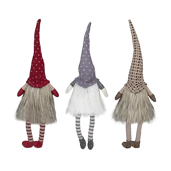 Northlight 20" Sitting Gnomes With Dangling Legs Christmas Gnome