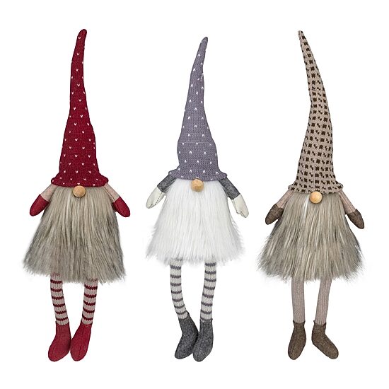 Northlight 20" Sitting Gnomes With Dangling Legs Christmas Gnome