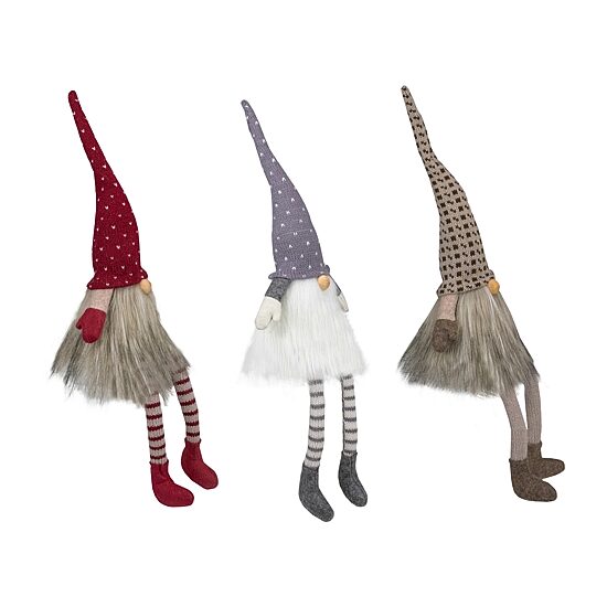 Northlight 20" Sitting Gnomes With Dangling Legs Christmas Gnome