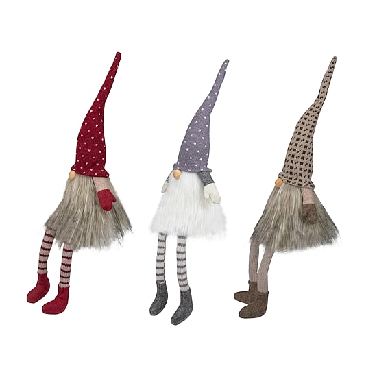 Northlight 20" Sitting Gnomes With Dangling Legs Christmas Gnome
