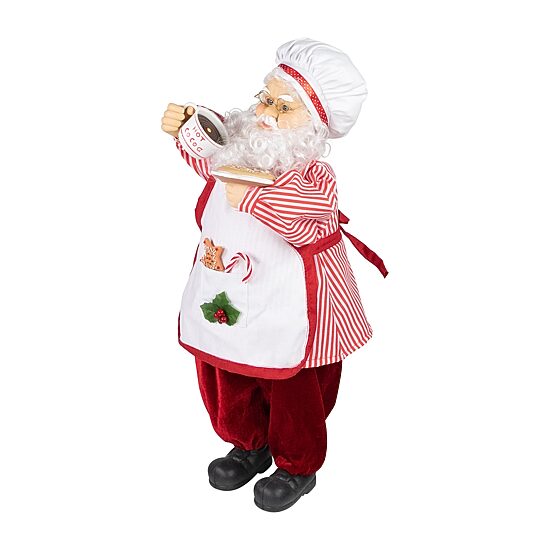 Northlight 24" Animated And Musical Chef Santa Claus With Hot Cocoa And Cookie Christmas Figurine