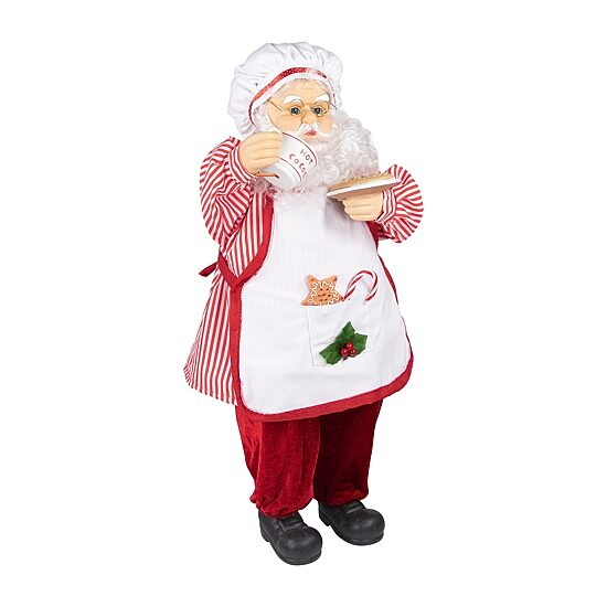 Northlight 24" Animated And Musical Chef Santa Claus With Hot Cocoa And Cookie Christmas Figurine