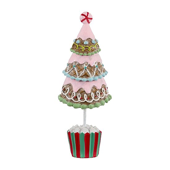 Northlight 10" Frosted Waffle Cone Cupcake Pine Christmas Tree