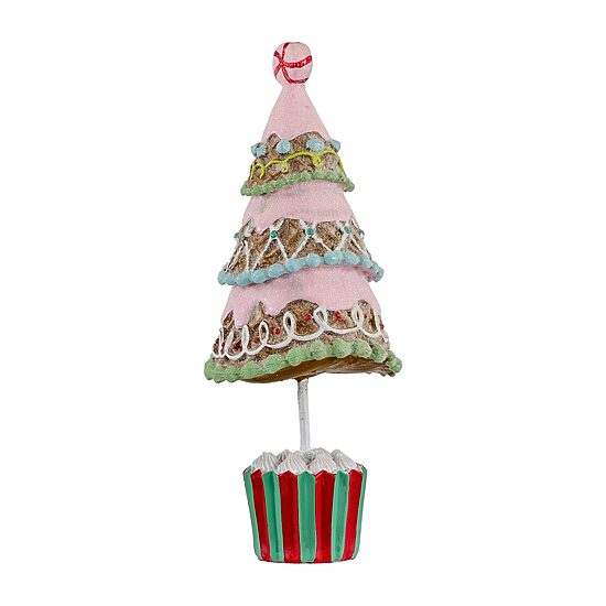 Northlight 10" Frosted Waffle Cone Cupcake Pine Christmas Tree