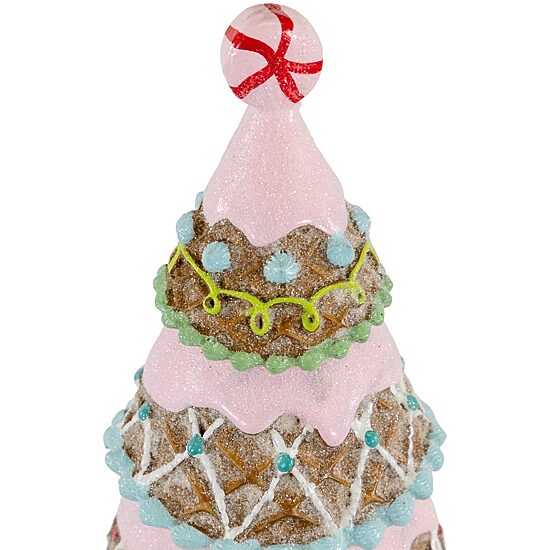 Northlight 10" Frosted Waffle Cone Cupcake Pine Christmas Tree