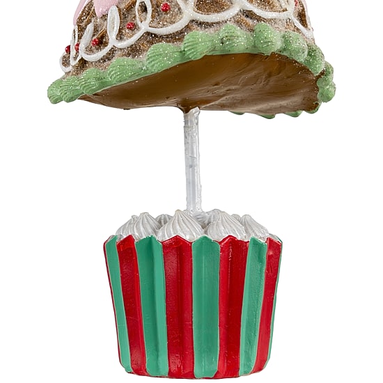 Northlight 10" Frosted Waffle Cone Cupcake Pine Christmas Tree
