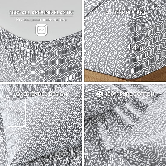 510 Design Soft Breathable 100% Cotton Sheet Set