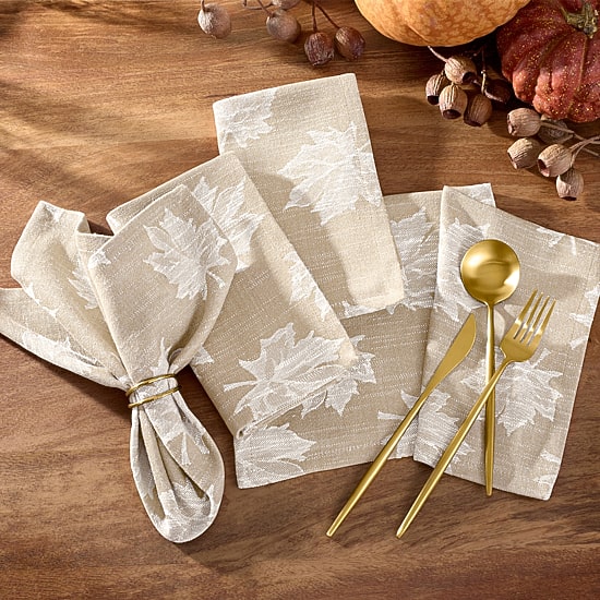 Threadmade Falling Leaves 8 Pack Napkins