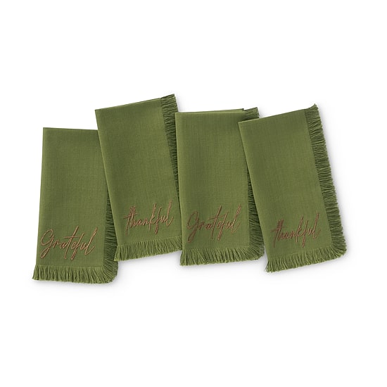 Threadmade Fringed Harvest 4-pc. Napkins