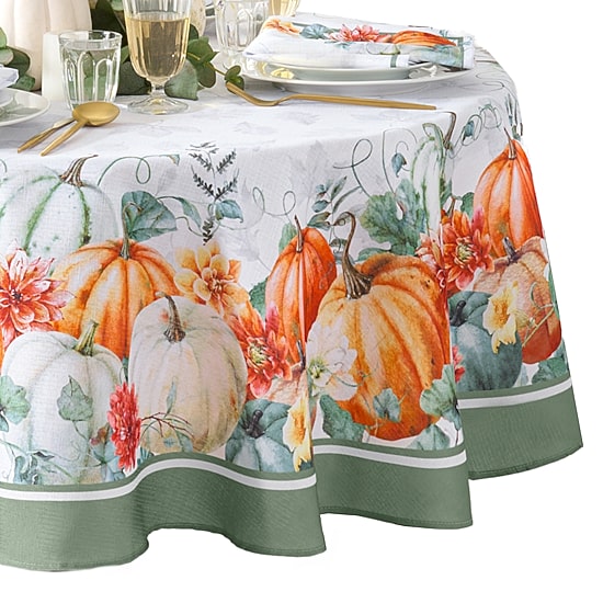 Threadmade Pumpkin Harvest Vine Tablecloth