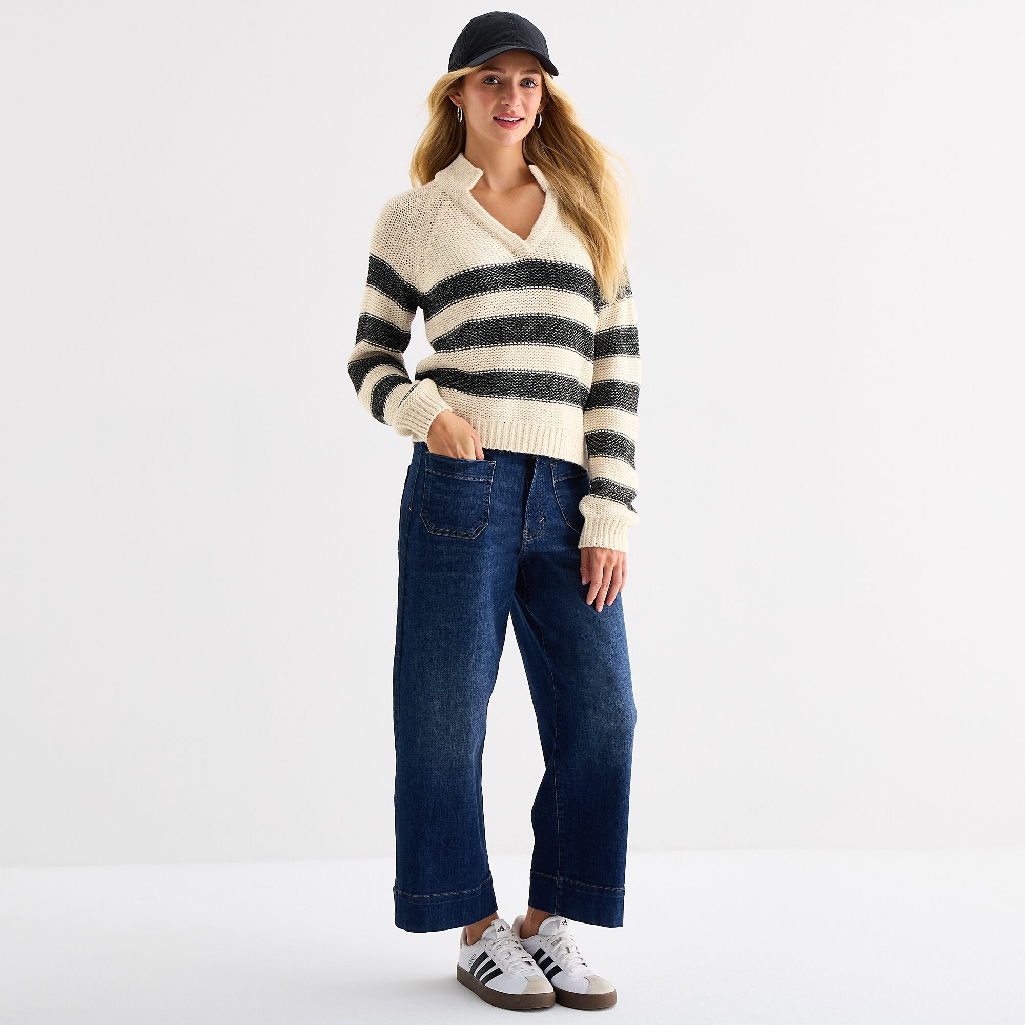a.n.a Tall Womens Split Crew Neck Long Sleeve Pullover Sweater