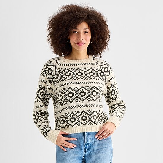 A.N.A Womens Crew Neck Long Sleeve Pullover Sweater